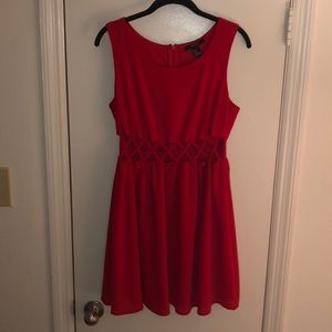 Red cut out dress